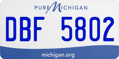 MI license plate DBF5802