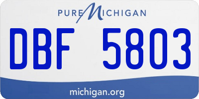 MI license plate DBF5803