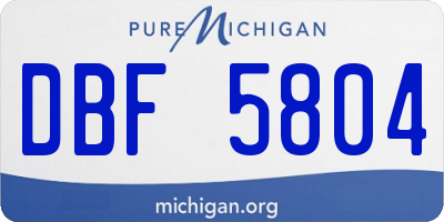 MI license plate DBF5804