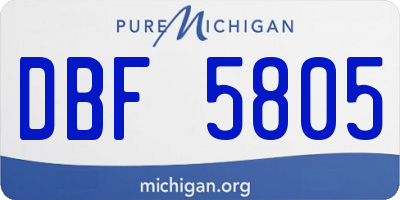 MI license plate DBF5805
