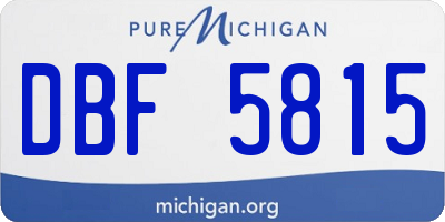 MI license plate DBF5815