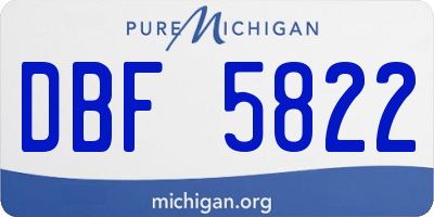 MI license plate DBF5822