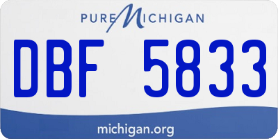 MI license plate DBF5833