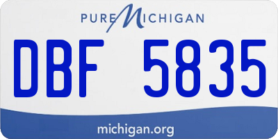 MI license plate DBF5835