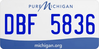MI license plate DBF5836