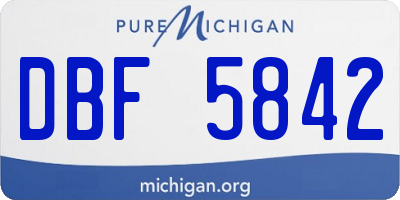 MI license plate DBF5842