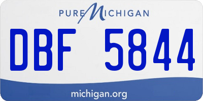 MI license plate DBF5844