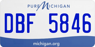 MI license plate DBF5846