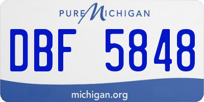 MI license plate DBF5848