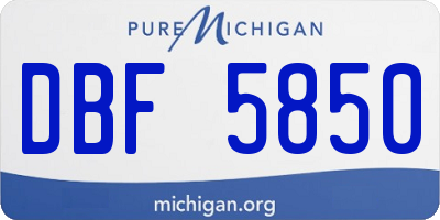 MI license plate DBF5850