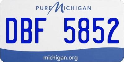 MI license plate DBF5852