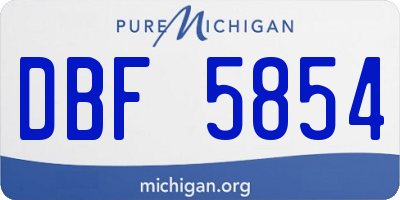 MI license plate DBF5854