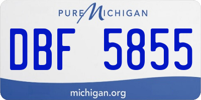 MI license plate DBF5855