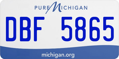MI license plate DBF5865