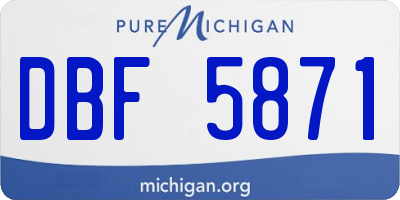 MI license plate DBF5871