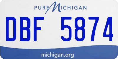 MI license plate DBF5874