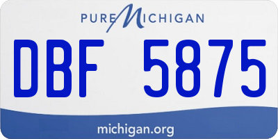 MI license plate DBF5875