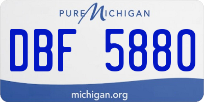 MI license plate DBF5880
