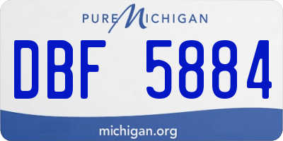 MI license plate DBF5884