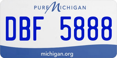 MI license plate DBF5888