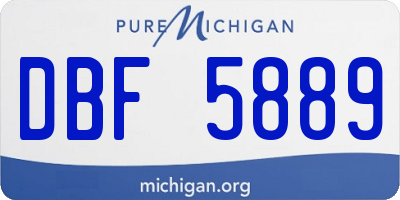 MI license plate DBF5889