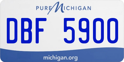 MI license plate DBF5900