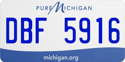 MI license plate DBF5916