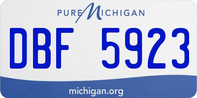 MI license plate DBF5923