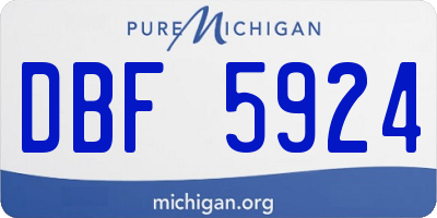 MI license plate DBF5924
