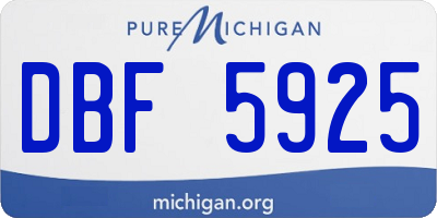 MI license plate DBF5925