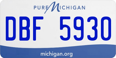 MI license plate DBF5930