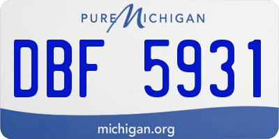 MI license plate DBF5931