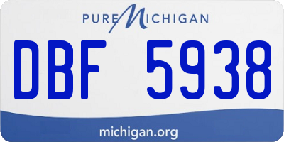 MI license plate DBF5938