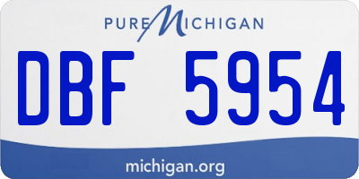 MI license plate DBF5954