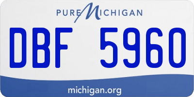 MI license plate DBF5960