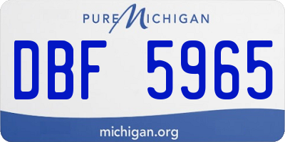 MI license plate DBF5965
