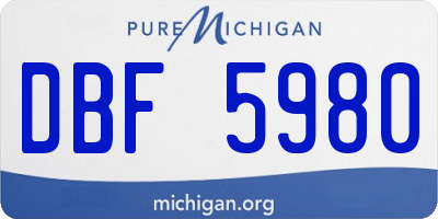 MI license plate DBF5980