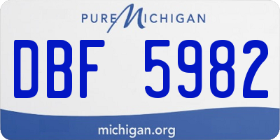 MI license plate DBF5982