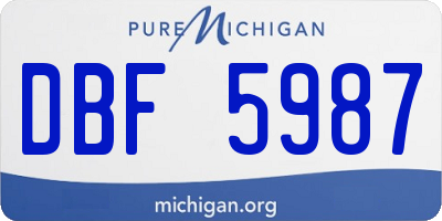 MI license plate DBF5987
