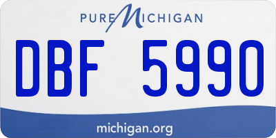 MI license plate DBF5990