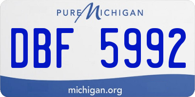 MI license plate DBF5992