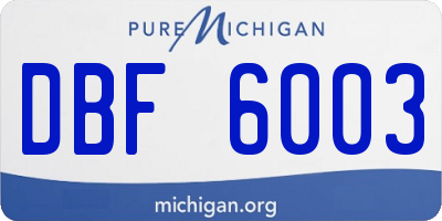 MI license plate DBF6003