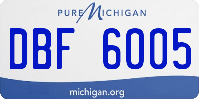 MI license plate DBF6005