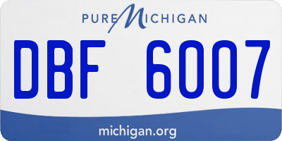 MI license plate DBF6007