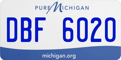 MI license plate DBF6020