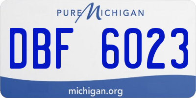 MI license plate DBF6023