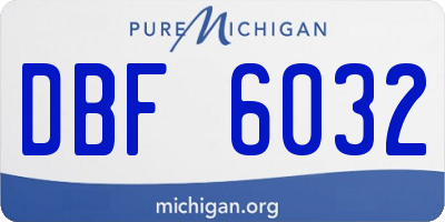 MI license plate DBF6032
