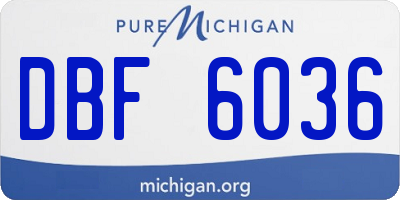 MI license plate DBF6036