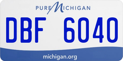 MI license plate DBF6040