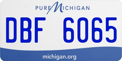 MI license plate DBF6065